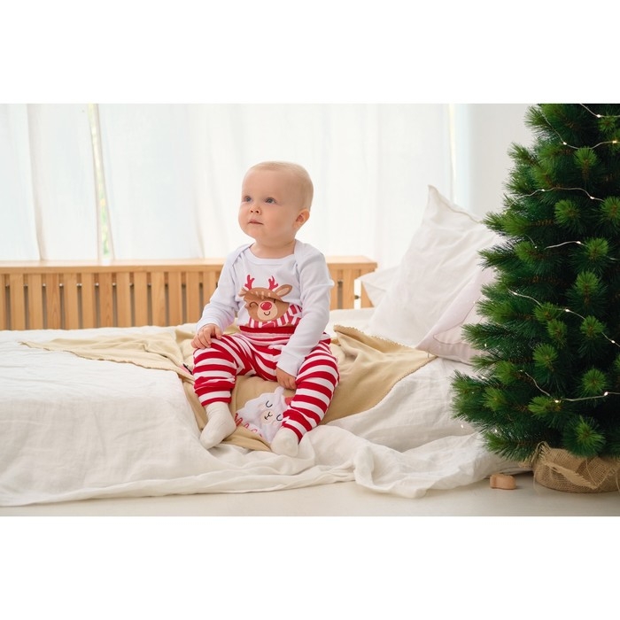 Комплект: джемпер и брюки Крошка Я &laquo;Мой первый НГ&raquo;, рост 80-86 см, цвет красный/белый