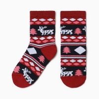 Носки детские махровые, цвет красный, размер 18-20 Носки детские махровые, цвет красный, размер 18-20