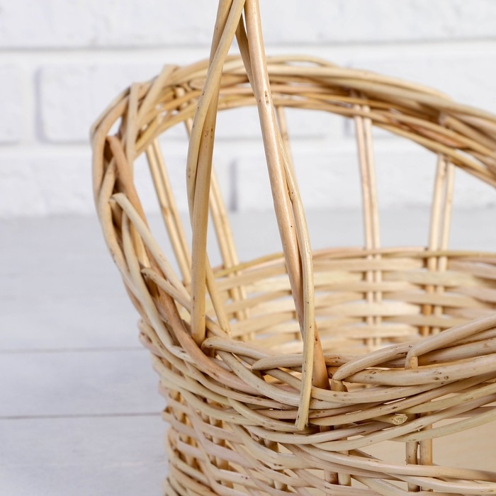 Корзина &laquo;Ажурная весна&raquo;, дно: 26&times;21 верх:35&times;26, H=11/18/35 см, ручное плетение, ива