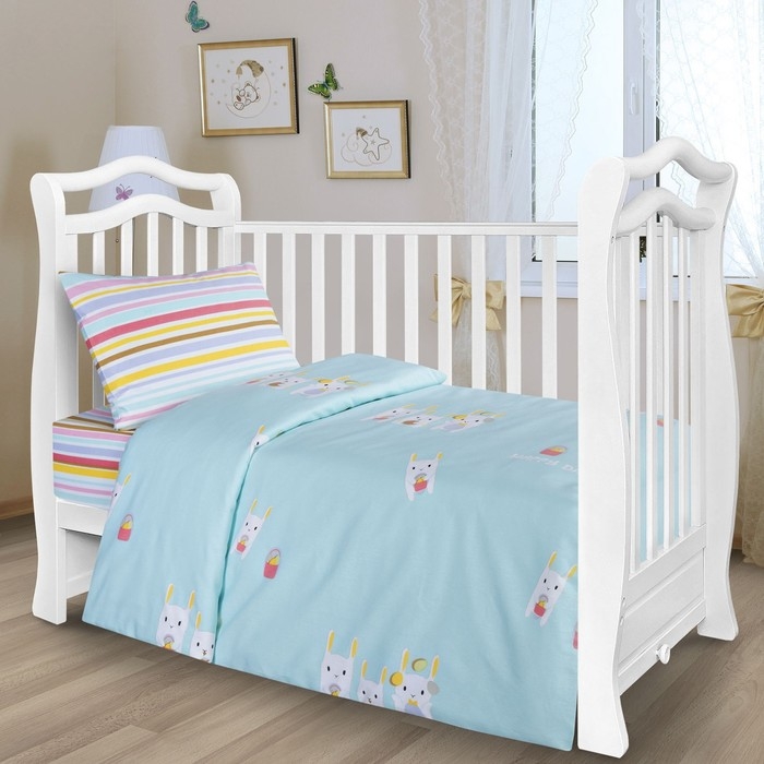 Постельное бельё АДЕЛЬ Kids Крольчата, размер 107х140, 107х140, 40х60см, поплин 110г/м, хлопок 100% Постельное бельё АДЕЛЬ Kids Крольчата, размер 107х140, 107х140, 40х60см, поплин 110г/м, хлопок 100%