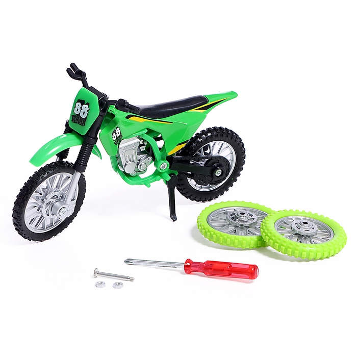 Мотоцикл «Эндуро», металлический, со сменными колёсами, 1:18, цвет МИКС Мотоцикл «Эндуро», металлический, со сменными колёсами, 1:18, цвет МИКС