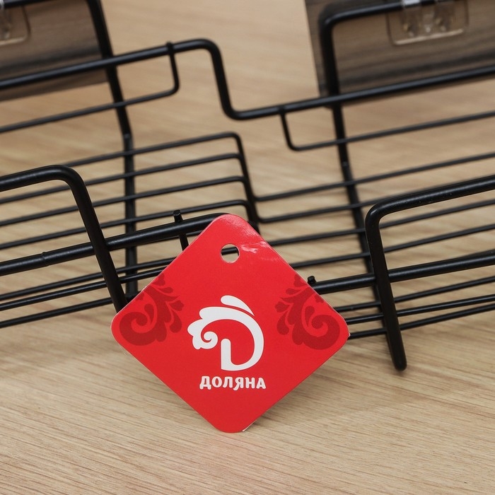 Полка на липучке Доляна, 31&times;11&times;6 см, цвет чёрный