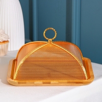 Блюдо для подачи с крышкой Доляна Goldie, 24,5&times;24,5 см