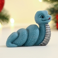 Новый год. Символ 2025. Фигурное мыло "Змейка Льдинка" синее, 50г Новый год. Символ 2025. Фигурное мыло "Змейка Льдинка" синее, 50г