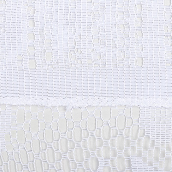 Тюль на кухню без шторной ленты, 170х160 см, цвет белый, 100% полиэстер