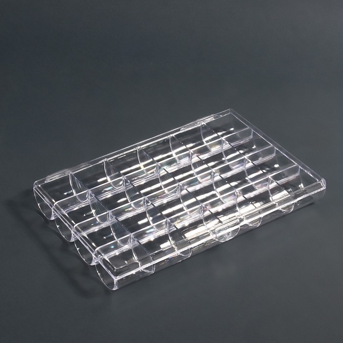 Органайзер для декора, 24 ячейки, 18 × 12 × 2,4 см, цвет прозрачный Органайзер для декора, 24 ячейки, 18 × 12 × 2,4 см, цвет прозрачный