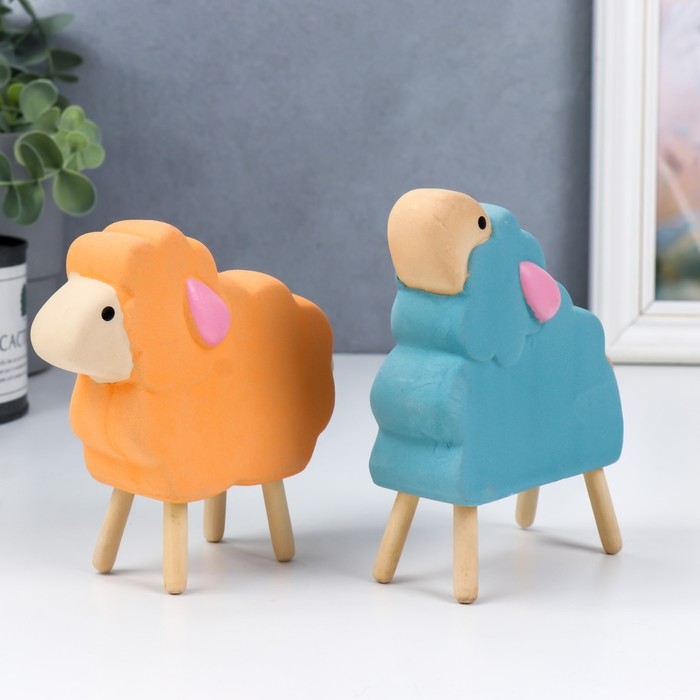 Сувенир керамика Сувенир керамика "Барашки" набор 2 шт 10,8х3,6х11,3 см 11,5х3,7х10,2 см