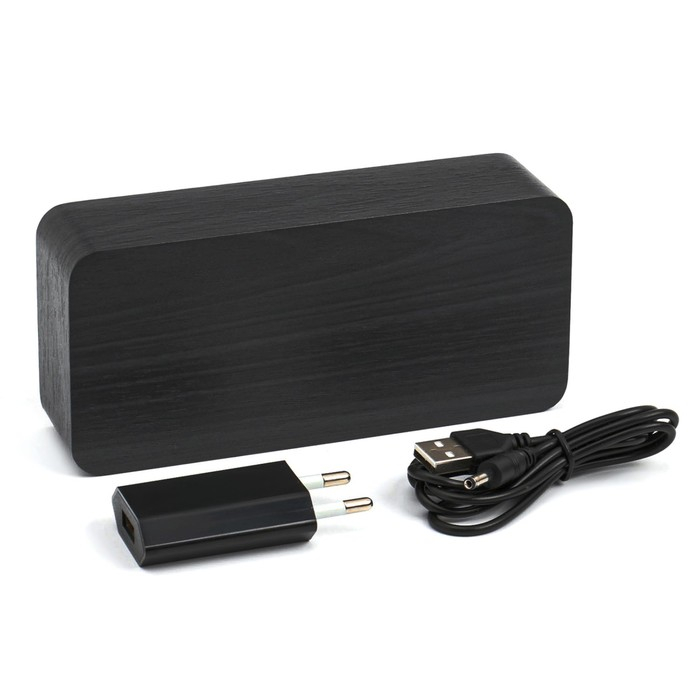 Часы - будильник электронные Часы - будильник электронные "Цифра-Т" настольные с термометром, деревянные, ААА, USB