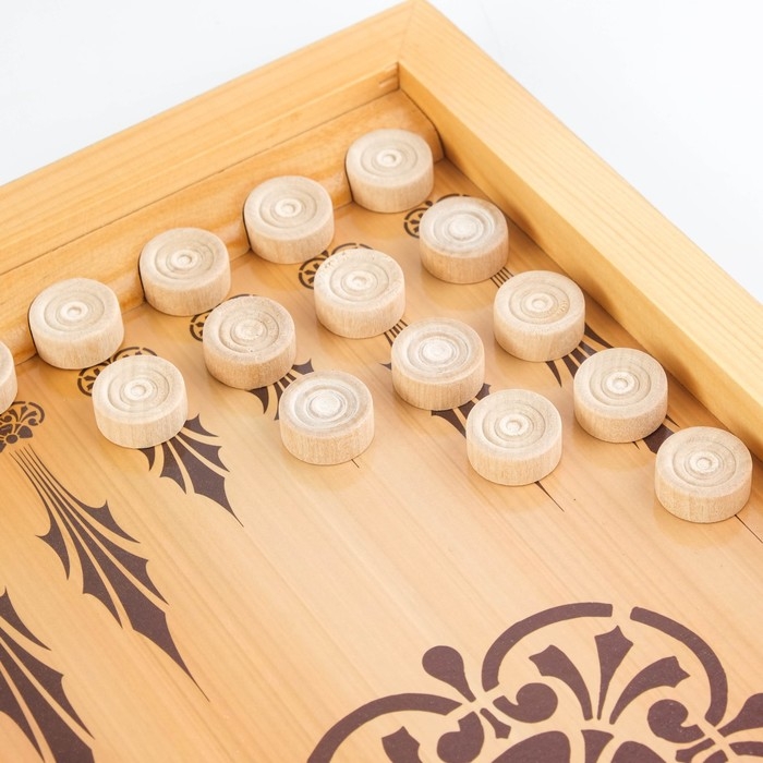 Нарды деревянные большие, настольная игра "Восточный узор", 40 х 40 см, с шашками