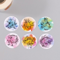 Наклейка бумага "Динозавры" d=2,5 см 252 шт в рулоне Наклейка бумага "Динозавры" d=2,5 см 252 шт в рулоне