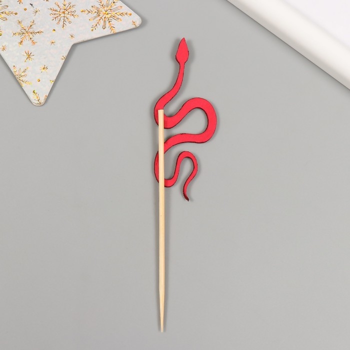 Новогодний топпер для творчества "Красная змея" 12.5 см (Новогодний набор 6 шт)