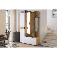 Прихожая "Бери" 800х350х1826, Дуб крафт золотой/Белое дерево