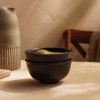 Набор салатников фарфоровых SL Home «Дарк», 750 мл, d=15 см, цвет чёрный Набор салатников фарфоровых SL Home «Дарк», 750 мл, d=15 см, цвет чёрный