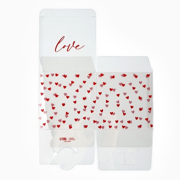 Коробка подарочная ПВХ, упаковка, &laquo;Любовь внутри&raquo;, 12 х 12 х 12 см