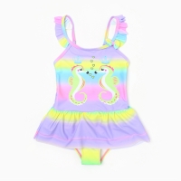 Купальник слитный для девочек, цвет сиреневый, рост 110-116 см