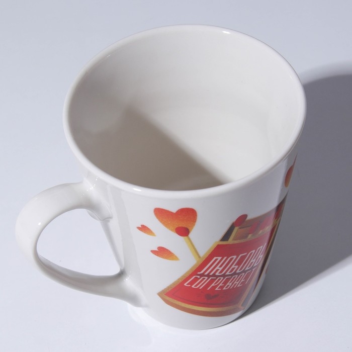 Кружка керамическая керамическая «Любовь согревает», 300 мл, цвет белый Кружка керамическая керамическая «Любовь согревает», 300 мл, цвет белый