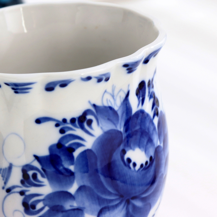 Бокал Бокал "Дачный" автор Еремина Л.Г.,12х8х10 см, 330 мл, 1 сорт, гжель