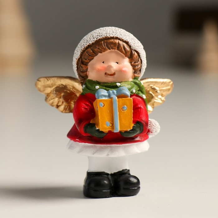 Сувенир полистоун Сувенир полистоун "Ангел в колпаке с подарком/книгой" МИКС 5,5х5,5х7 см