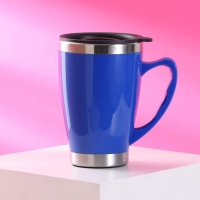 Термокружка с ручкой, 450 мл, "Эвора", синяя Термокружка с ручкой, 450 мл, "Эвора", синяя