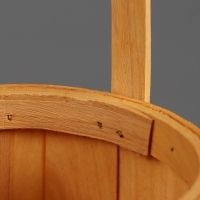 Корзина плетеная, секвойя, D13хН11/22,5 см, натуральный с окантовкой