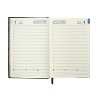 Ежедневник полудатированный, А5, 192 листа, линейка, обложка кожзам, золотой срез "Крокодил", черный