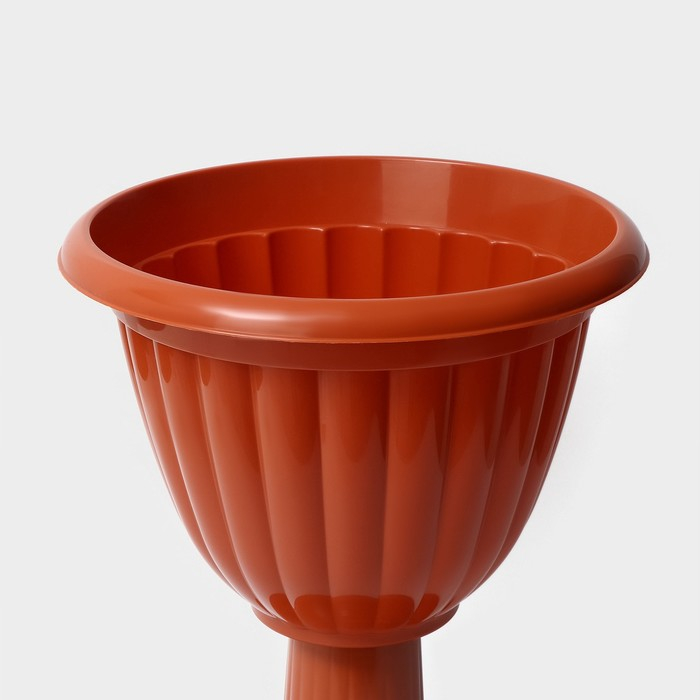 Кашпо уличное на ножке высокий &laquo;Жасмин&raquo;, 12 л, цвет коричневый