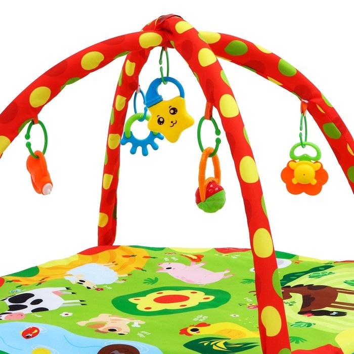 Развивающий коврик с дугами &laquo;Домашние зверята&raquo;, 85х85 см, Крошка Я