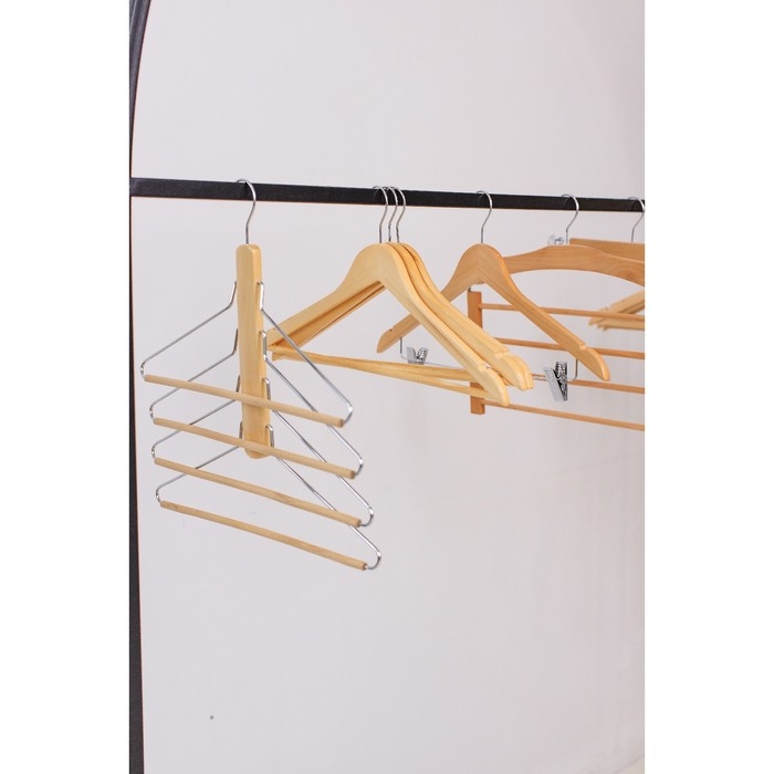 Плечики - вешалка для одежды LaDо́m Bois, 41×38 см, многоуровневая, деревянная сорт А Плечики - вешалка для одежды LaDо́m Bois, 41×38 см, многоуровневая, деревянная сорт А