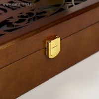 Шкатулка дерево для украшений "Home" коричневая 7х17х21 см Шкатулка дерево для украшений "Home" коричневая 7х17х21 см