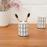 Набор аксессуаров для ванной комнаты &laquo;Джеки&raquo;, 4 предмета (мыльница, дозатор для мыла, 2 стакана), цвет белый