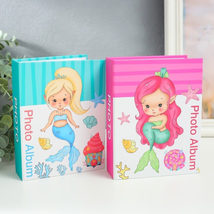 Фотоальбом на 100 фото 10х15 см Фотоальбом на 100 фото 10х15 см "Русалочка" МИКС в коробке 30,5х16,5 см