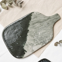 Блюдо керамическое &laquo;Стоун&raquo;, 29.7х17.5 см, цвет серый