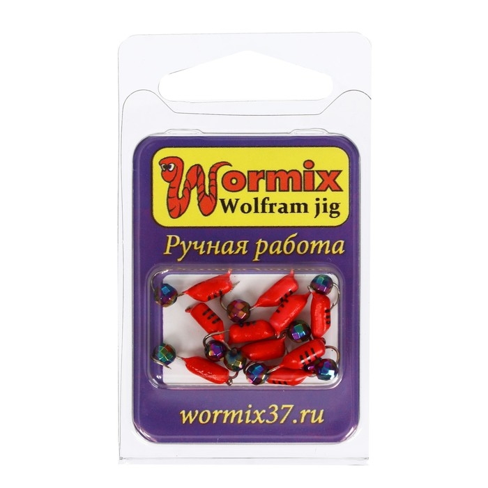 Мормышка Столбик с граненым шариком Мормышка Столбик с граненым шариком "Хамелеон" (красный), вес 1.1 г, размер 3