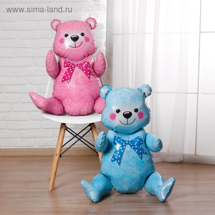 Шар фольгированный 36" &laquo;Мишка&raquo;, цвет голубой, под воздух