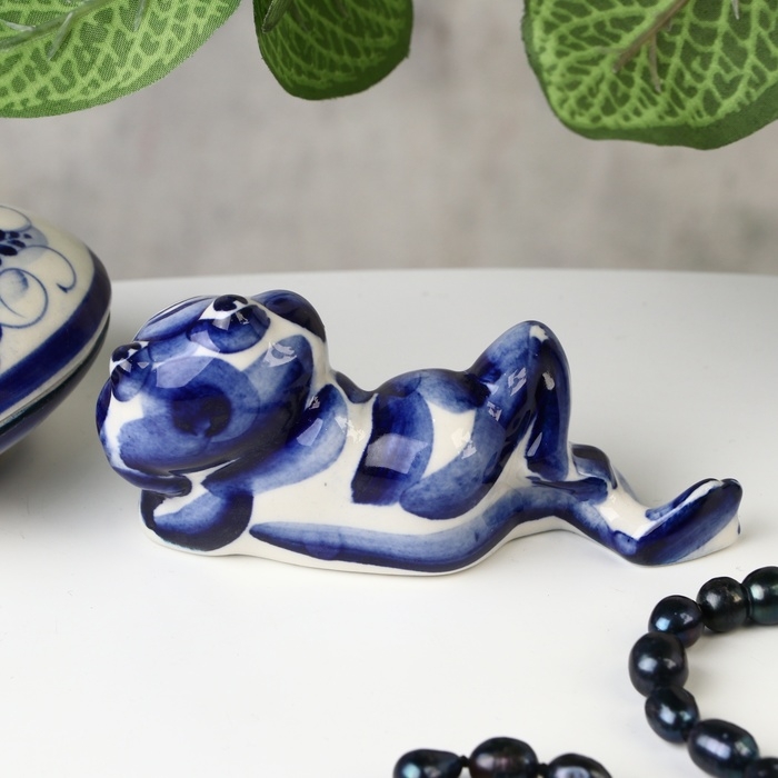 Сувенир "Лягушка", гжель, 5х10 см