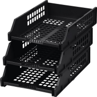 Набор лотков для бумаг горизонтальных Стамм STRONG, 3 штуки, на металлических стержнях, чёрный Набор лотков для бумаг горизонтальных Стамм STRONG, 3 штуки, на металлических стержнях, чёрный