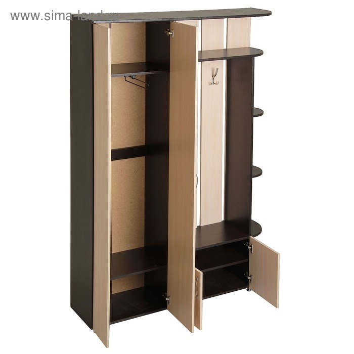 Прихожая Ксения -1 левая, 2150х1500х385, Венге/Дуб молочный