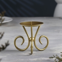 Подсвечник "Весел Н" металл на одну свечу, 9,5х7,6 см, золотой Подсвечник "Весел Н" металл на одну свечу, 9,5х7,6 см, золотой