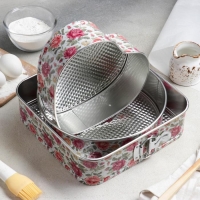 Набор форм для выпечки Доляна «Розарий», 3 предмета: d=25/24/21 см, съёмное дно Набор форм для выпечки Доляна «Розарий», 3 предмета: d=25/24/21 см, съёмное дно