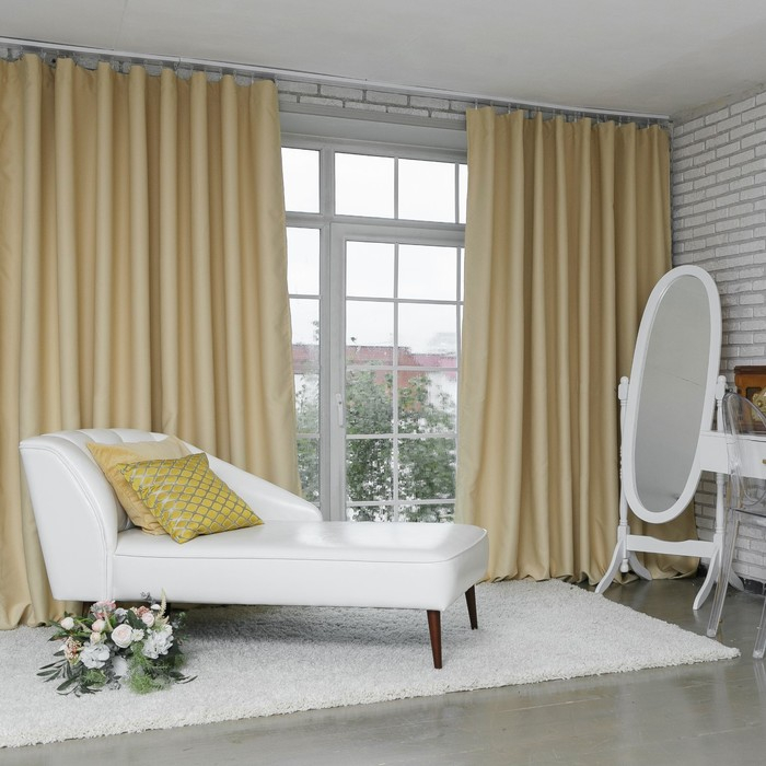 Штора портьерная &laquo;Этель&raquo; 130&times;300 см, двусторонний блэкаут