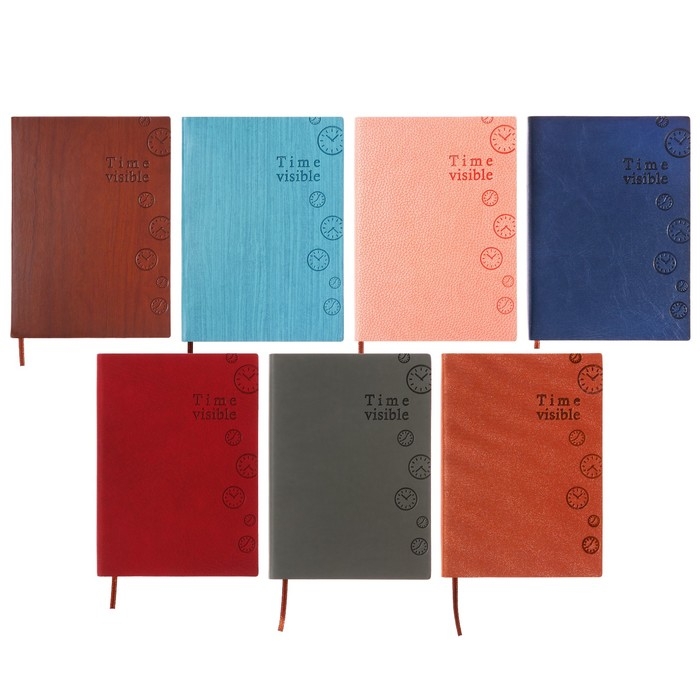 Ежедневник недатированный А6, 100 листов в линейку, обложка пвх, МИКС Ежедневник недатированный А6, 100 листов в линейку, обложка пвх, МИКС