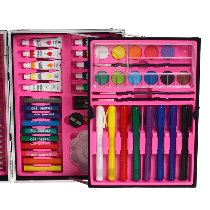 Набор для рисования, в чемоданчике, розовый Набор для рисования, в чемоданчике, розовый