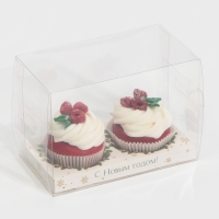 Коробка для капкейка &laquo;Веночки&raquo;, 8 х 16 х 11.5 см, Новый год