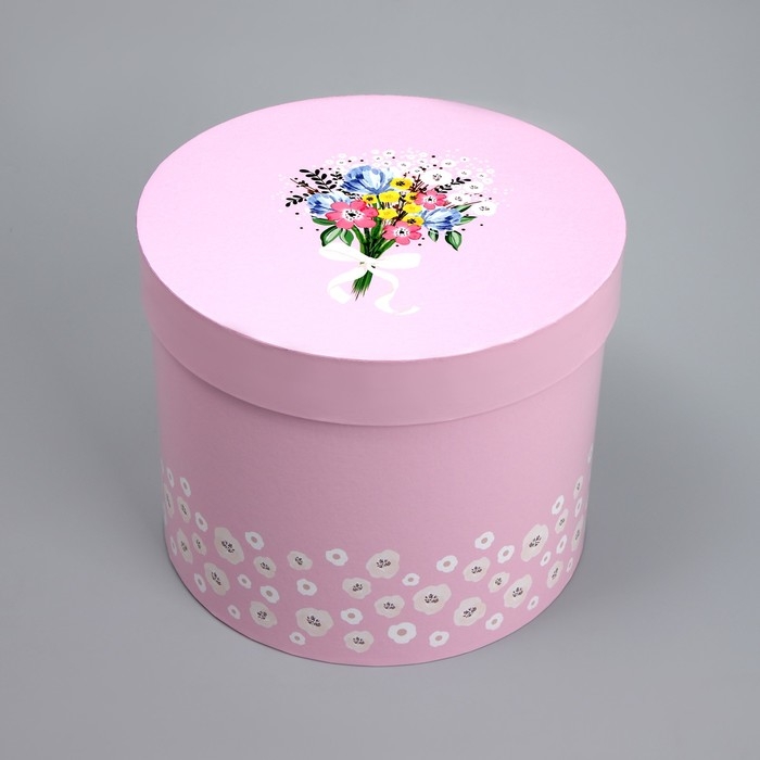 Набор шляпных коробок 3 в 1, упаковка подарочная, &laquo;Букетики&raquo;, 16 х 16 х 14‒20 х 20 х 17 см