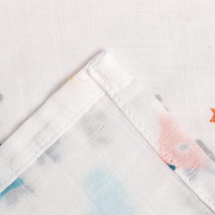 Пелёнка муслиновая Крошка Я &laquo;Дино&raquo; 120х110 см, двухслойная, 70% бамбук, 30% хлопок