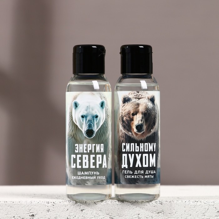 Подарочный набор косметики «Сильному духом», гель для душа и шампунь для волос, 2 х 100 мл, Новый Год Подарочный набор косметики «Сильному духом», гель для душа и шампунь для волос, 2 х 100 мл, Новый Год
