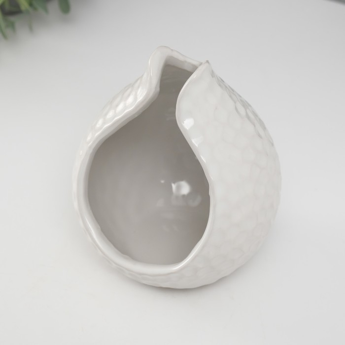 Подсвечник керамика на 1 свечу Подсвечник керамика на 1 свечу "Гранат" d=4,5 см белый 10х10х11,5 см