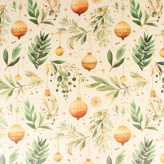 Новый год. Бумага упаковочная Новый год. Бумага упаковочная "Веточки зимы", белый крафт, 1 лист, 80 г/м2 , 70 х 100 см