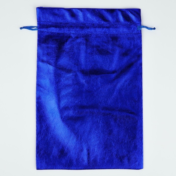 Мешочек подарочный парча &laquo;Новогодние игрушки&raquo;, синий, 20 х 30 см, Новый год