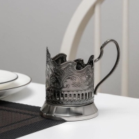 Подстаканник &laquo;Глухарь&raquo;, d=61 мм, никелированный, с чернением